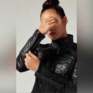 Blanc Noir Black Moto Jacket - SMALL